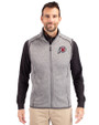 Utah Utes Cutter & Buck Mainsail Sweater-Knit Mens Big and Tall Full Zip Vest Polished Heather Front