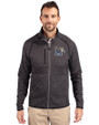 Memphis Tigers Cutter & Buck Mainsail Sweater-Knit Mens Big and Tall Full Zip Jacket Charcoal Heather Front