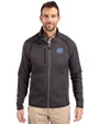North Carolina Tar Heels Cutter & Buck Mainsail Sweater-Knit Mens Big and Tall Full Zip Jacket Charcoal Heather Front