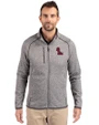 Ole Miss Rebels Cutter & Buck Mainsail Sweater-Knit Mens Big and Tall Full Zip Jacket Polished Heather Front
