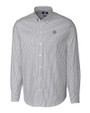 San Diego State Aztecs Cutter & Buck Stretch Oxford Stripe Mens Big and Tall Long Sleeve Dress Shirt Charcoal Mannequin
