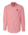 Ohio State Buckeyes- Cutter & Buck Easy Care Stretch Gingham Mens Big and Tall Long Sleeve Dress Shirt Cardinal Red Mannequin