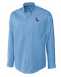 Ole Miss Rebels Cutter & Buck Epic Easy Care Nailshead Mens Big and Tall Long Sleeve Dress Shirt Atlas Light Blue Mannequin