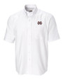Mississippi State Bulldogs Cutter & Buck Epic Easy Care Nailshead Mens Big and Tall Short Sleeve Dress Shirt White Mannequin
