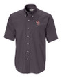 Oklahoma Sooners  Cutter & Buck Epic Easy Care Nailshead Mens Big and Tall Short Sleeve Dress Shirt Black Mannequin