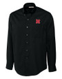 Nebraska Cornhuskers Cutter & Buck Epic Easy Care Fine Twill Mens Big and Tall Dress Shirt Black Mannequin