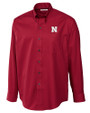 Nebraska Cornhuskers Cutter & Buck Epic Easy Care Fine Twill Mens Big and Tall Dress Shirt Cardinal Red Mannequin