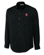 NC State Wolfpack Cutter & Buck Epic Easy Care Fine Twill Mens Big and Tall Dress Shirt Black Mannequin