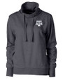 Texas A&M Aggies Cutter & Buck Saturday Cotton Blend Womens Funnel Neck Sweatshirt Charcoal Heather Mannequin