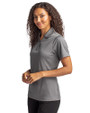 Oklahoma State Cowboys Cutter & Buck Genre Textured Solid Womens Polo Elemental Grey Side