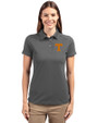 Tennessee Volunteers Cutter & Buck Advantage Eco Tri-Blend Pique Womens Polo Elemental Grey Front