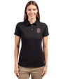 Stanford Cardinal  Cutter & Buck Advantage Eco Tri-Blend Pique Womens Polo Black Front