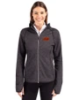Oklahoma State Cowboys Cutter & Buck Mainsail Full Zip Hooded Womens Jacket Charcoal Heather Front