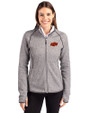 Oklahoma State Cowboys Cutter & Buck Mainsail Full Zip Hooded Womens Jacket Polished Heather Front