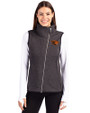 Oregon State Beavers Cutter & Buck Mainsail Sweater Knit Womens Asymmetrical Vest Charcoal Heather Front