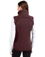 Texas A&M Aggies Cutter & Buck Mainsail Sweater Knit Womens Asymmetrical Vest Bordeaux Heather Back