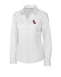 Ole Miss Rebels Cutter & Buck Epic Easy Care Fine Twill Womens Long Sleeve Dress Shirt White Mannequin