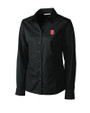 NC State Wolfpack Cutter & Buck Epic Easy Care Fine Twill Womens Long Sleeve Dress Shirt Black Mannequin