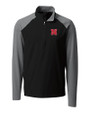 Nebraska Cornhuskers Cutter & Buck Response Lightweight Hybrid Quarter Zip Mens Pullover Windbreaker Black Mannequin