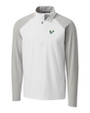 South Florida Bulls Cutter & Buck Response Lightweight Hybrid Quarter Zip Mens Pullover Windbreaker White Mannequin
