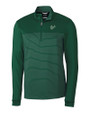 South Florida Bulls Cutter & Buck Traverse Stretch Eco Stripe Quarter Zip Mens Pullover Hunter Green Mannequin