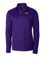 TCU Horned Frogs Cutter & Buck Traverse Stretch Eco Stripe Quarter Zip Mens Pullover College Purple Mannequin