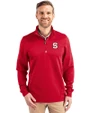 NC State Wolfpack Cutter & Buck Traverse Stretch Eco Quarter Zip Mens Pullover Red Front