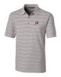 Utah Utes Cutter & Buck Forge Epic Confidence Recycled Heathered Stripe Stretch Mens Polo Polished Medium Gray Mannequin