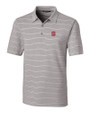 NC State Wolfpack Cutter & Buck Forge Epic Confidence Recycled Heathered Stripe Stretch Mens Polo Polished Medium Gray Mannequin