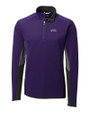 TCU Horned Frogs Cutter & Buck Traverse Colorblock Stretch Quarter Zip Mens Pullover College Purple Mannequin