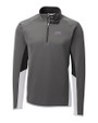 TCU Horned Frogs Cutter & Buck Traverse Colorblock Stretch Quarter Zip Mens Pullover Elemental Grey Mannequin