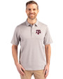 Texas A&M Aggies Cutter & Buck Forge Heathered Stretch Mens Polo Polished Heather Front