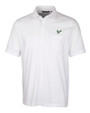 South Florida Bulls Cutter & Buck Advantage Tri-Blend Jersey Mens Pocket Polo White Mannequin