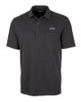 TCU Horned Frogs Cutter & Buck Advantage Tri-Blend Jersey Mens Pocket Polo Black Heather Mannequin