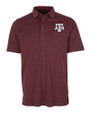 Texas A&M Aggies Cutter & Buck Advantage Tri-Blend Jersey Mens Pocket Polo Bordeaux Heather Mannequin