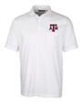 Texas A&M Aggies Cutter & Buck Advantage Tri-Blend Jersey Mens Pocket Polo White Mannequin