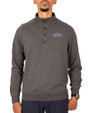 TCU Horned Frogs Cutter & Buck Saturday Cotton Blend Mens Mock Pullover Sweatshirt Charcoal Heather Front