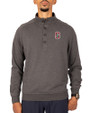 Stanford Cardinal  Cutter & Buck Saturday Cotton Blend Mens Mock Pullover Sweatshirt Charcoal Heather Front