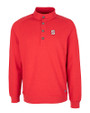 NC State Wolfpack Cutter & Buck Saturday Cotton Blend Mens Mock Pullover Sweatshirt Red Heather Mannequin