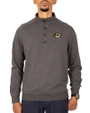 Missouri Tigers Cutter & Buck Saturday Cotton Blend Mens Mock Pullover Sweatshirt Charcoal Heather Front