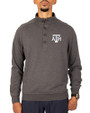 Texas A&M Aggies Cutter & Buck Saturday Cotton Blend Mens Mock Pullover Sweatshirt Charcoal Heather Front