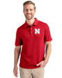 Nebraska Cornhuskers Cutter & Buck Advantage Eco Tri-Blend Pique Mens Polo Cardinal Red Front