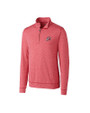 Utah Utes Cutter & Buck Shoreline Heathered Quarter Zip Mens Pullover Cardinal Red Heather Mannequin
