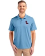 Ole Miss Rebels Cutter & Buck Prospect Recycled Featherlight Stretch Mens Polo Atlas Light Blue Front