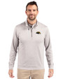 Southern Miss Golden Eagles Cutter & Buck Stealth Heathered Quarter Zip Mens Pullover Polished Medium Gray Front