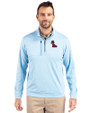 Ole Miss Rebels Cutter & Buck Stealth Heathered Quarter Zip Mens Pullover Atlas Light Blue Front