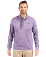TCU Horned Frogs Cutter & Buck Stealth Heathered Quarter Zip Mens Pullover College Purple Front