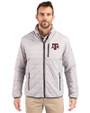 Texas A&M Aggies Cutter & Buck Rainier PrimaLoft® Mens Eco Insulated Full Zip Puffer Jacket Polished Medium Gray Front