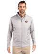 San Diego State Aztecs Cutter & Buck Stealth Hybrid Quilted Mens Full Zip Windbreaker Jacket Polished Medium Gray Front