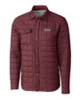Mississippi State Bulldogs Cutter & Buck Rainier PrimaLoft® Mens Eco Insulated Quilted Shirt Jacket Bordeaux Mannequin
